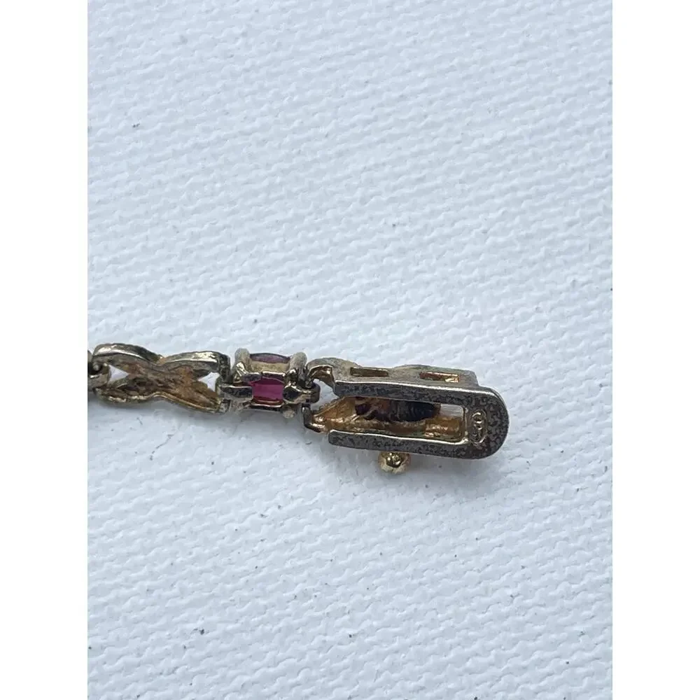 Designer Victoria Townsend Signed Tennis Bracelet Multi Gemstone Sterling Silver